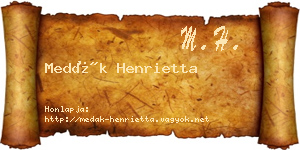 Medák Henrietta névjegykártya