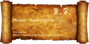 Medák Henrietta névjegykártya