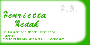 henrietta medak business card